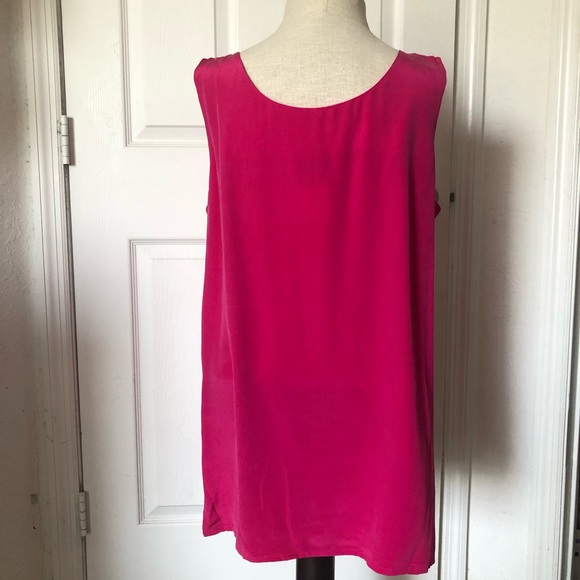 Out of the Blue Hot Pink Silk Tank - Picture 3 of 5